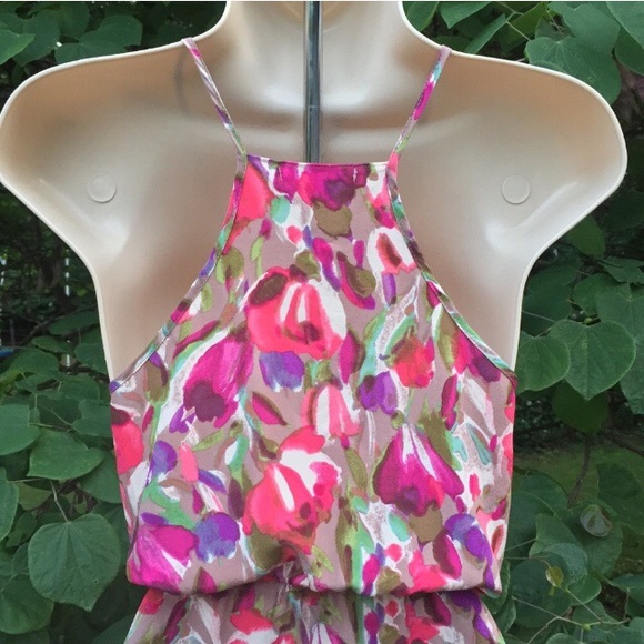 Colorful silk floral dress - Picture 5 of 8